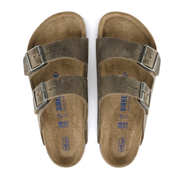 Birkenstock Arizona Sfo Leather Narrow Faded Khaki