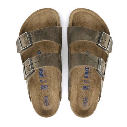 Birkenstock Arizona Sfo Leather Narrow Faded Khaki