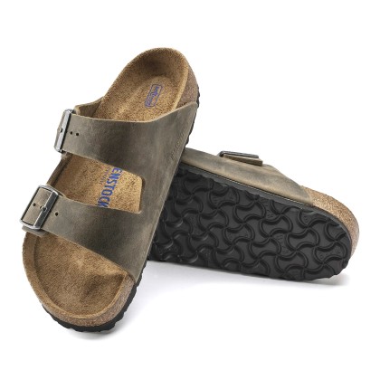 Birkenstock Arizona Sfo Leather Narrow Faded Khaki