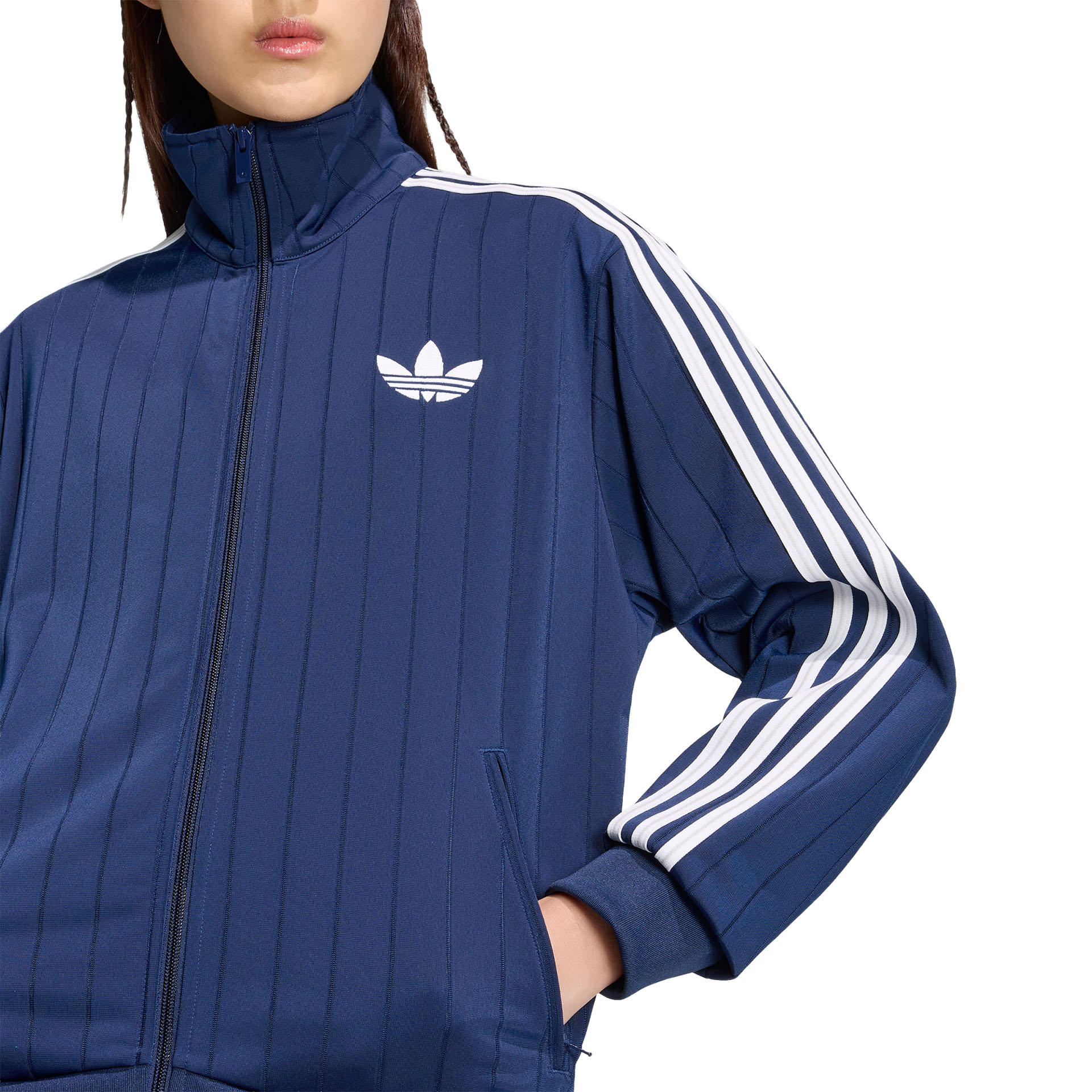 adidas Originals Casaco Pinstripe Firebird Loose Blue / Night Indigo