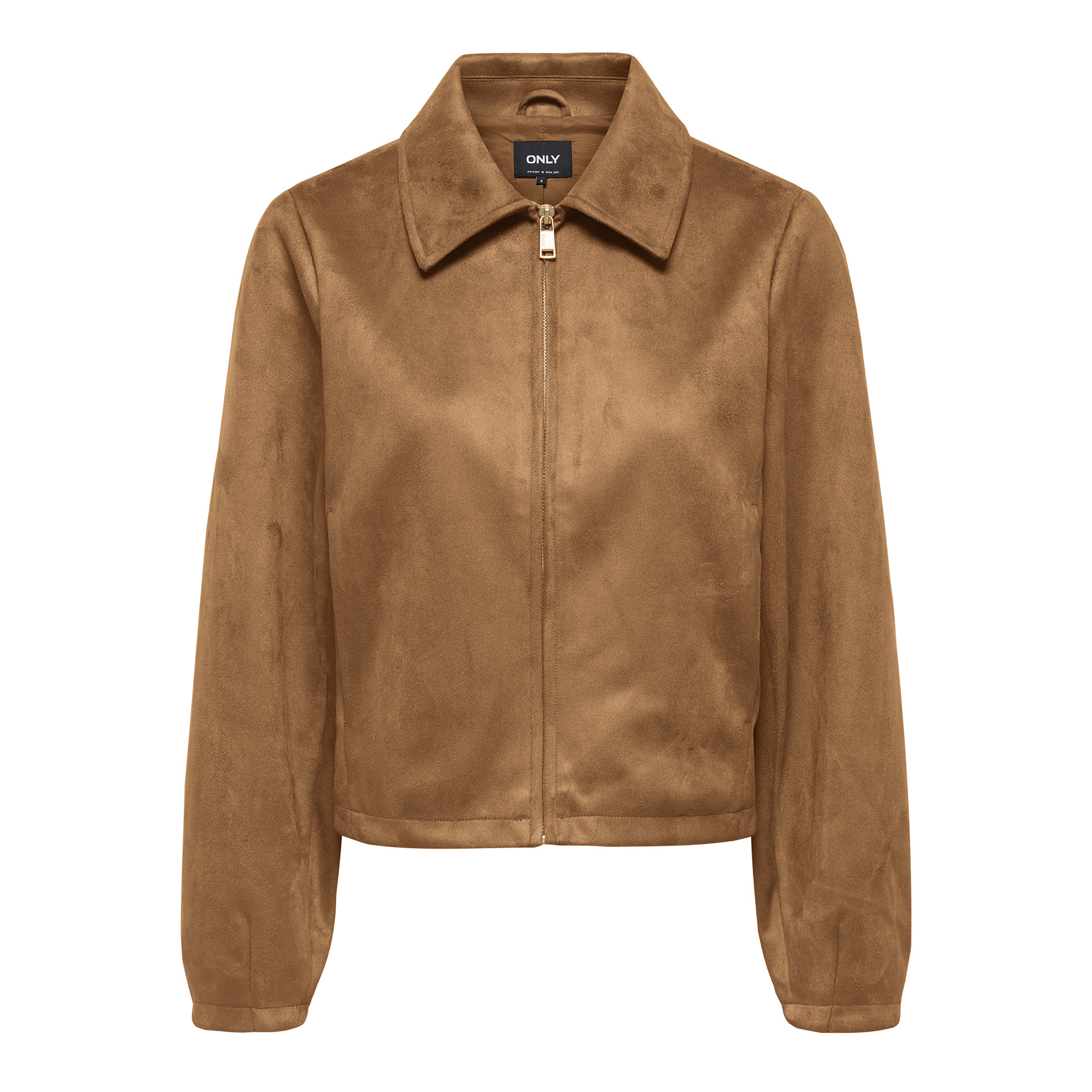 Only Casaco Carolina Faux Suede Zip Cognac