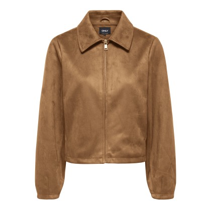 Only Casaco Carolina Faux Suede Zip Cognac