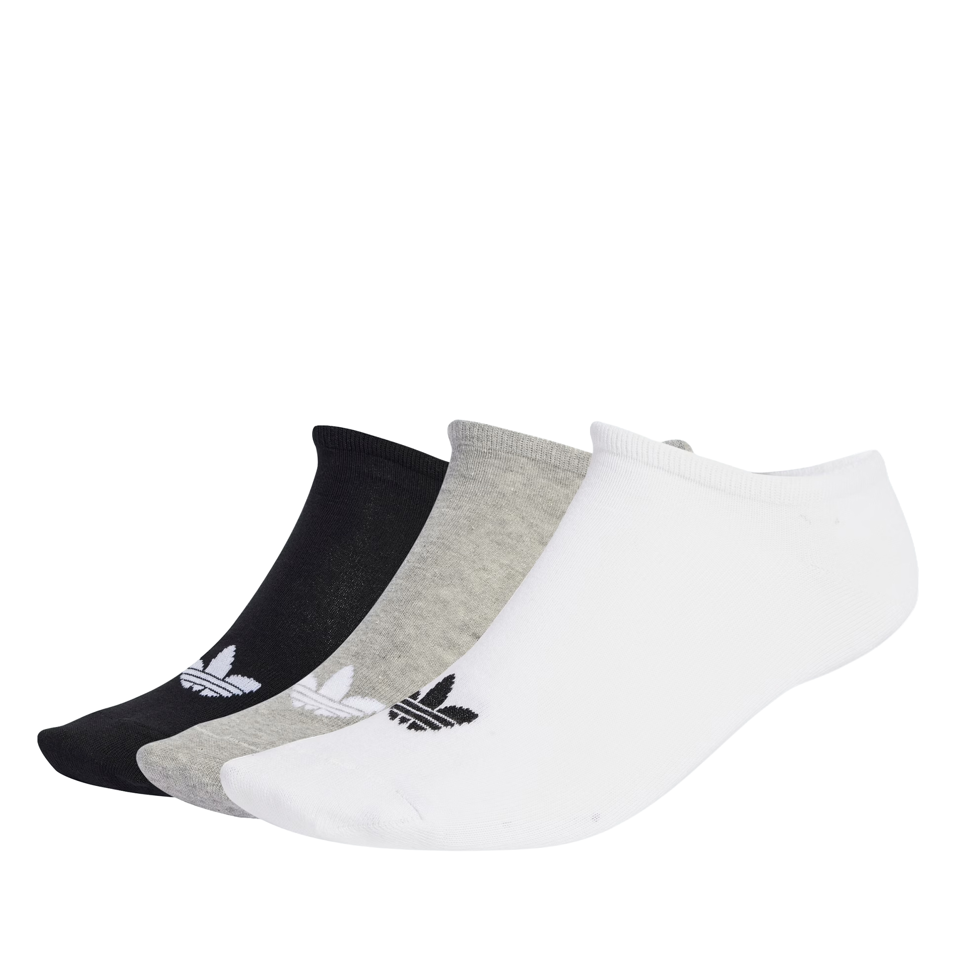 adidas Originals Meias 3p Liner White / Medium Grey Heather / Black