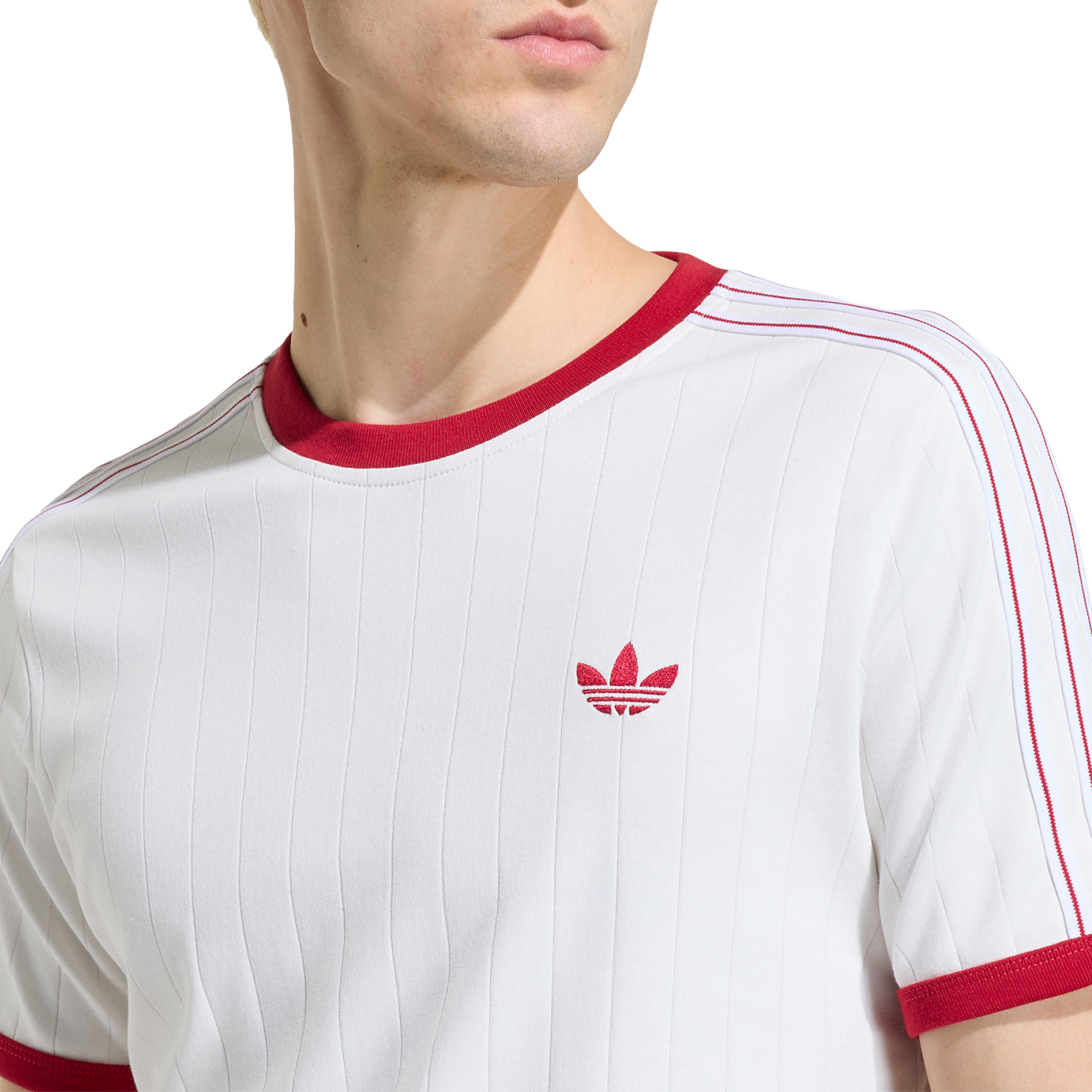 adidas Originals T-shirt Drop Needle 3 Stripes White / Cloud White