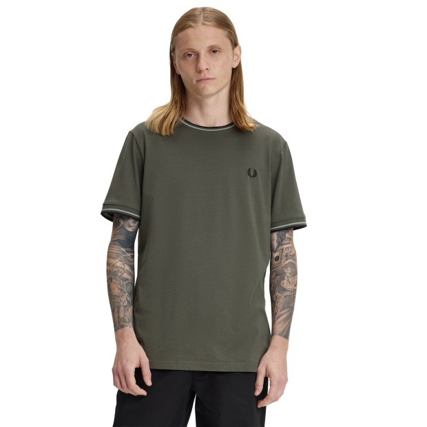 Fred Perry T-shirt M1588v-04b Fldgr/seagrs/blk