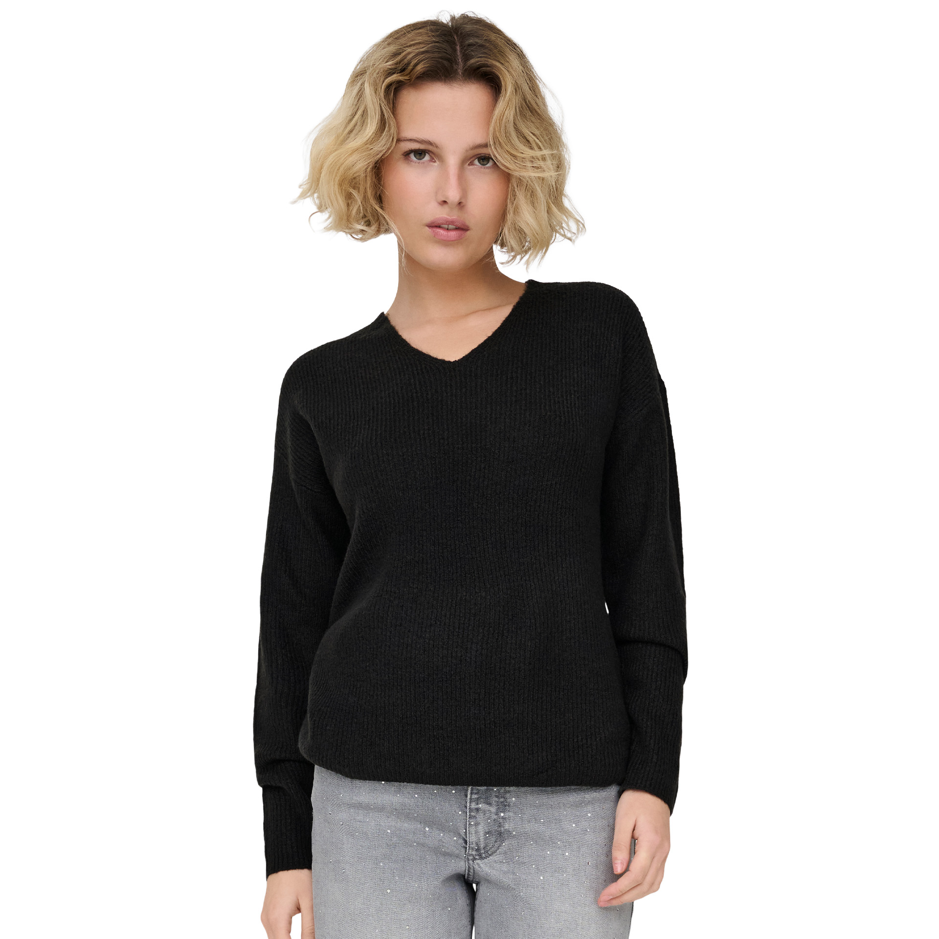 Only Camisola Camilla V-neck Black