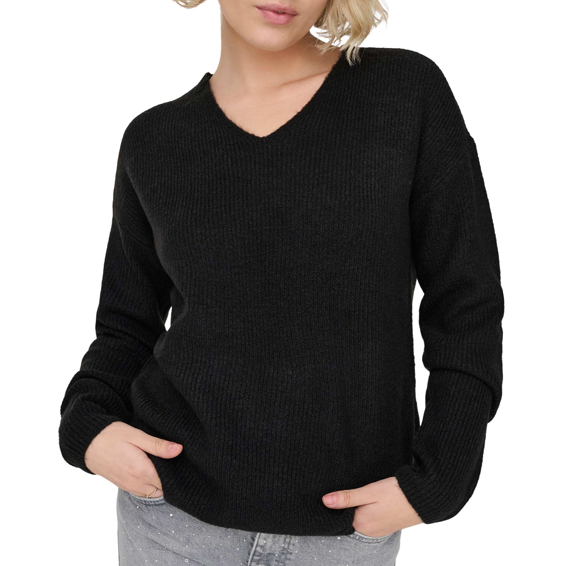Only Camisola Camilla V-neck Black