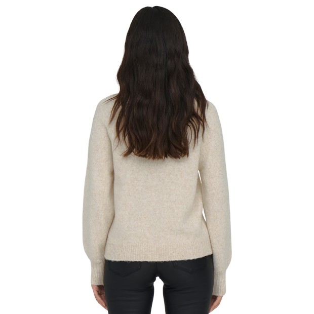 Only Camisola Onlemma Life Ls Button Oneck Knt Noos Pumice Stone