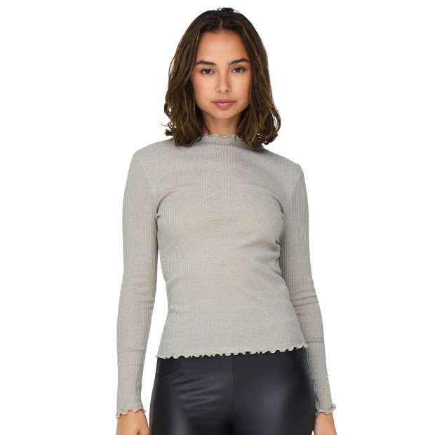 Only Camisola Emma Life Glitter Top Jrs Pumice S