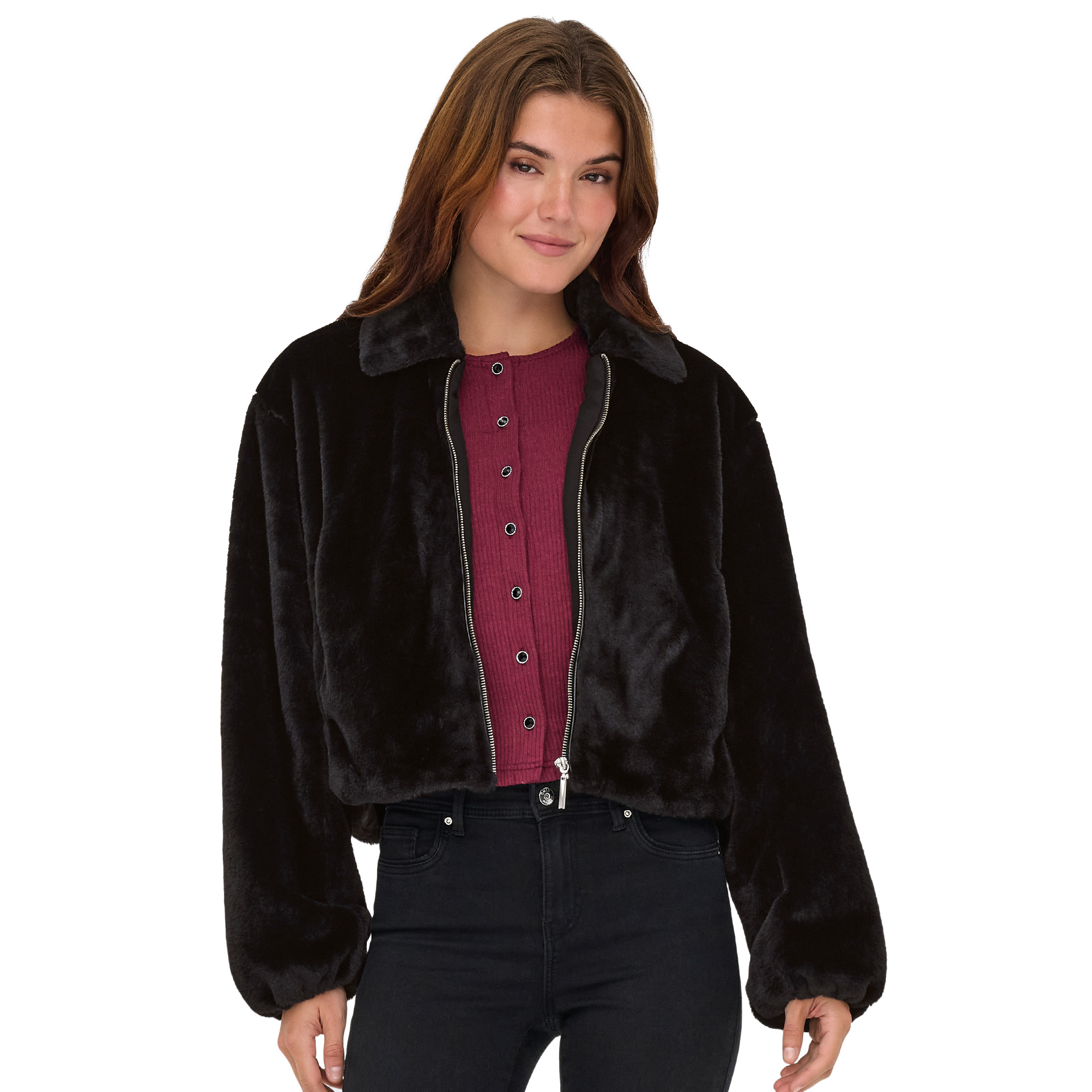 Only Casaco Dana Life Faux Fur Otw Black