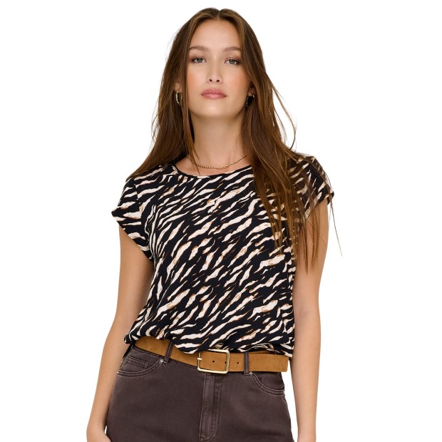 Only Blusa Vic Aop Wvn Brush Derifting Zebra