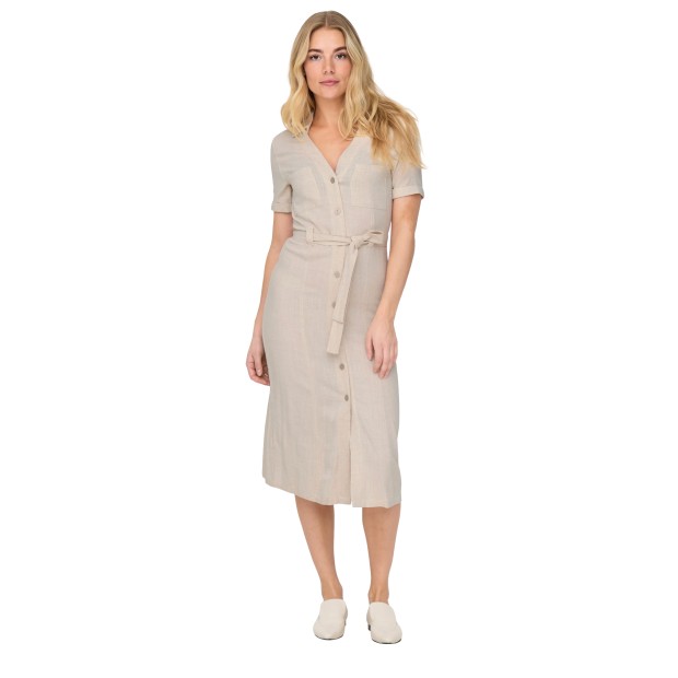 Only Vestido Siesta Linen Moonbeam