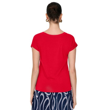 Only Onlrilla S/s V-neck Top Jrs True Red
