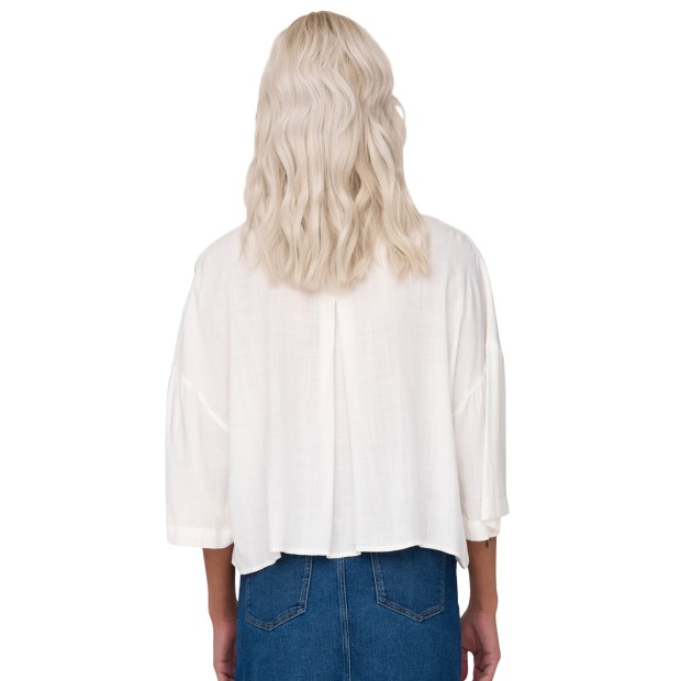 Only Camisa Astrid Life 2/4 Crop Cloud Dancer