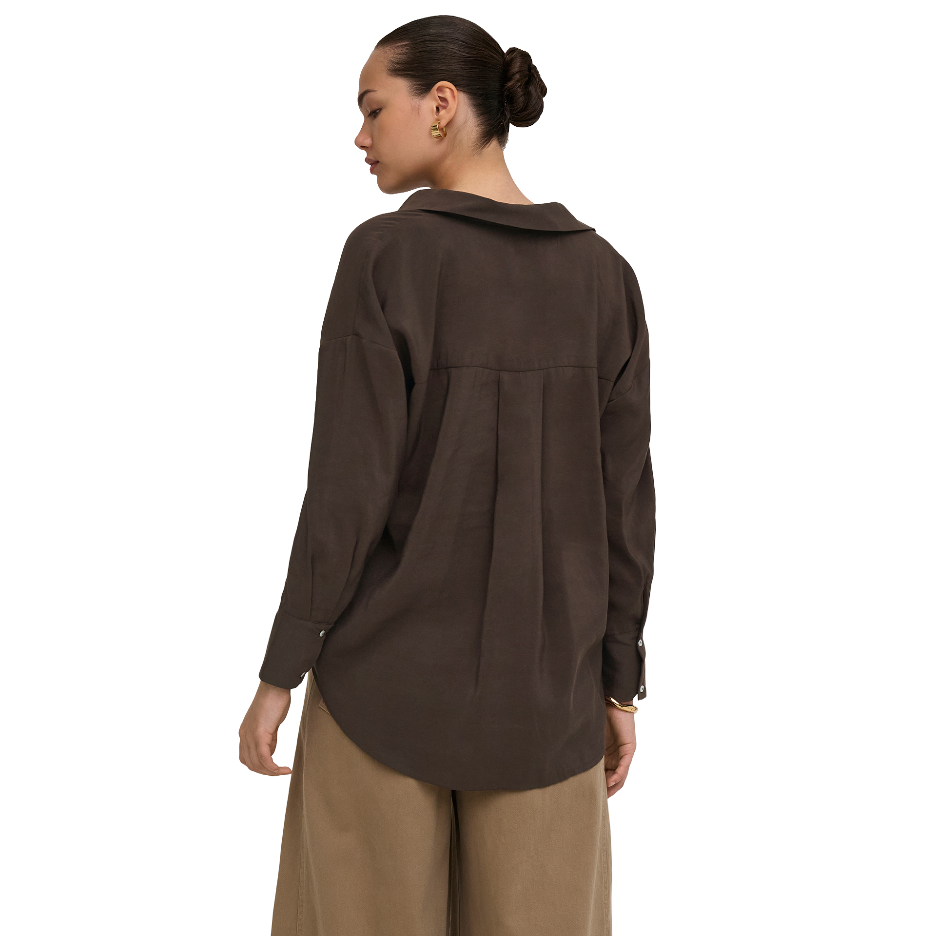 Only Camisa Zazima Seal Brown
