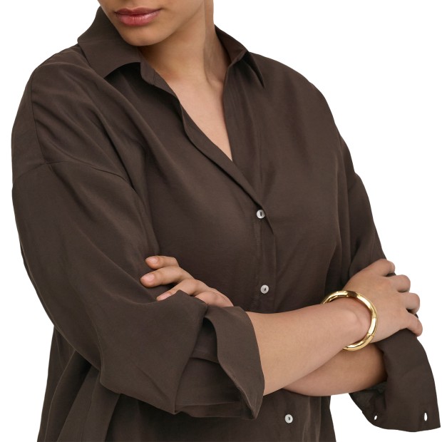 Only Camisa Zazima Seal Brown
