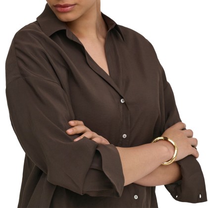 Only Camisa Zazima Seal Brown