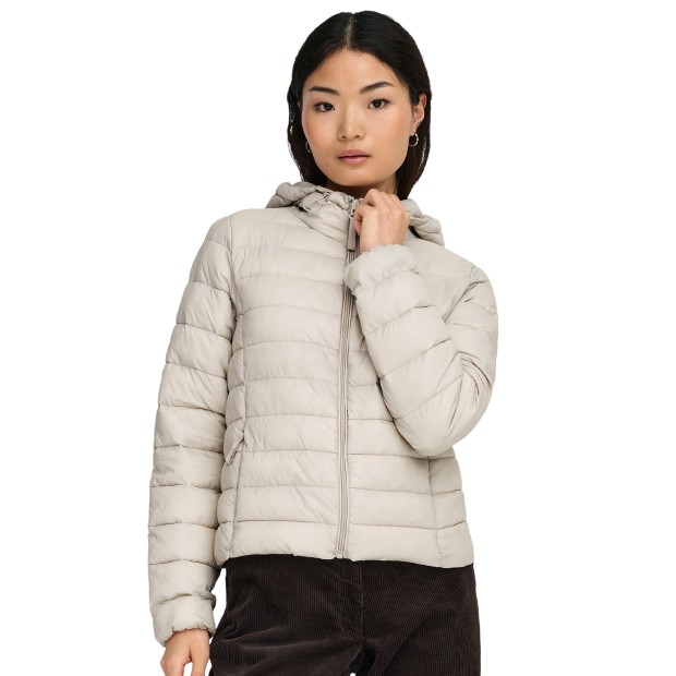 Only Casaco Tahia Lw Quilted Hood Pumice Stone