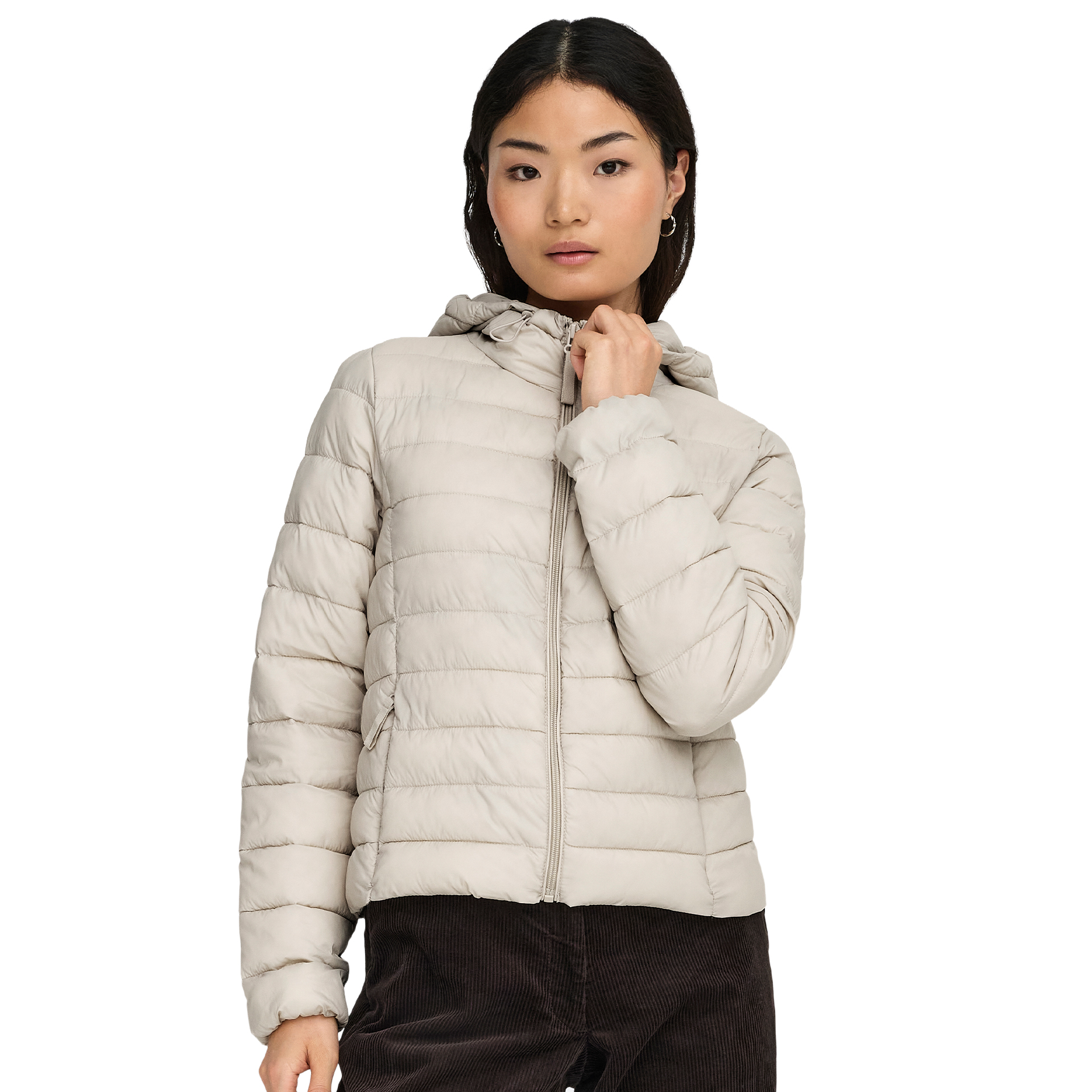 Only Casaco Tahia Lw Quilted Hood Pumice Stone