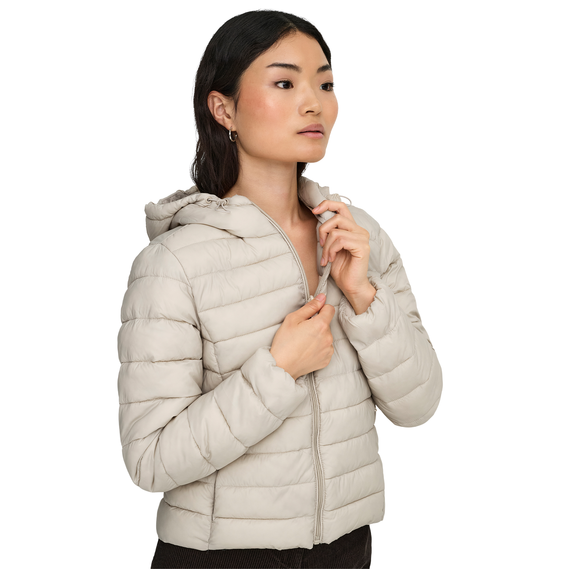Only Casaco Tahia Lw Quilted Hood Pumice Stone