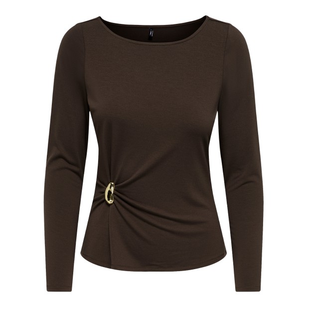 Only Longsleeve Elena Boatneck Metal Coffee Bean Gold Charm