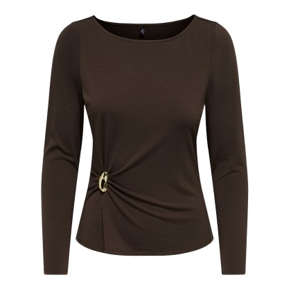Only Longsleeve Elena Boatneck Metal Coffee Bean Gold Charm