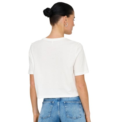 Only T-shirt Filippa Tassel Cloud Dancer Iridescent Tape