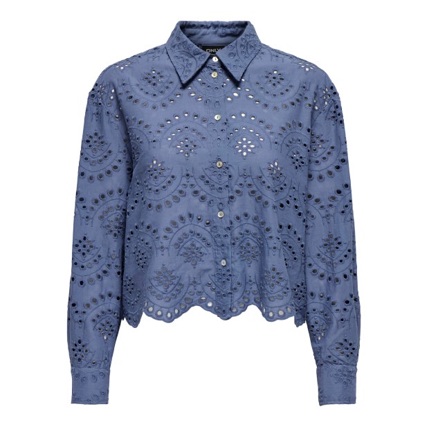 Only Onlvalais L/s Shirt Wvn Noos Blue Indigo