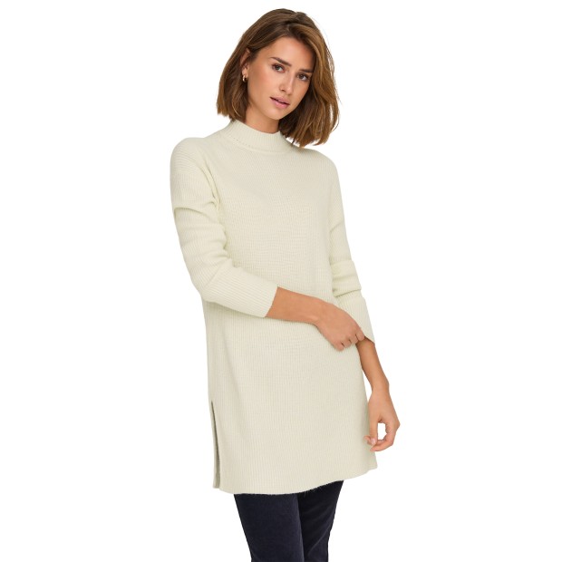 Only Camisola Katia Loose Rib High-neck Knt Whitecap Gray
