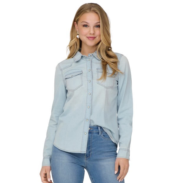 Only Camisa Alexa Light Blue Denim