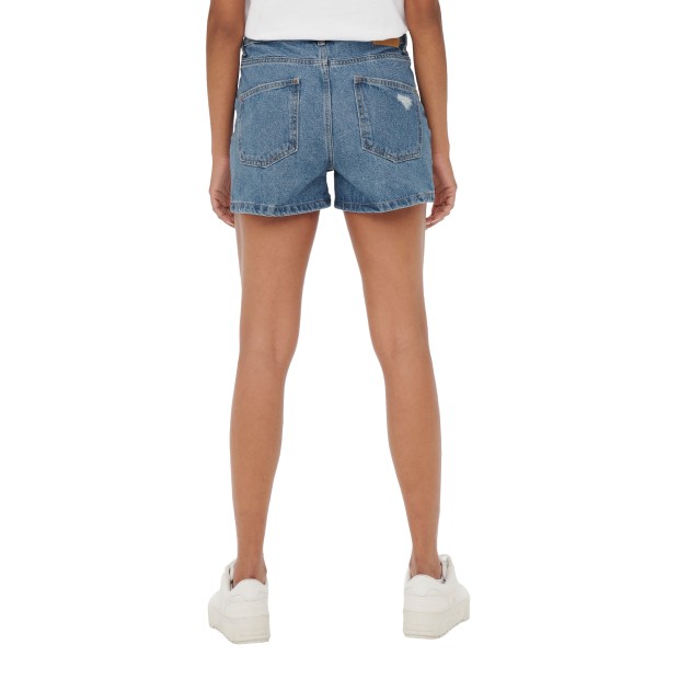 Only Calção Jagger Hw Mom Dnm Medium Blue