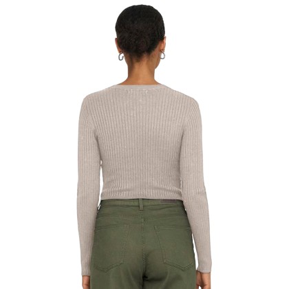Only Camisola Karol Ls Crop O-neck Pumice