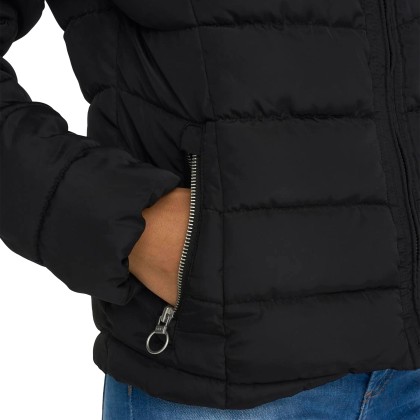 Only Casaco Ellan Quilt Hood Life Black Nature Fur Only Casaco Ellan Quilt Hood Life Black Nature Fur