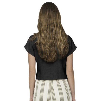 Only Camisa Siesta Knot Lin Black