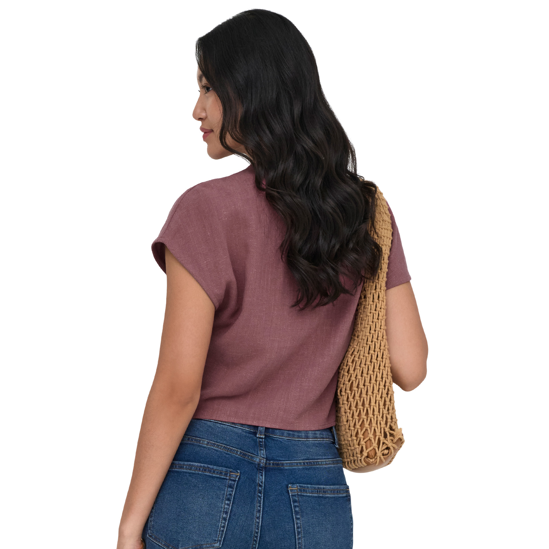 Only Camisa Siesta Knot Lin Rose Brown