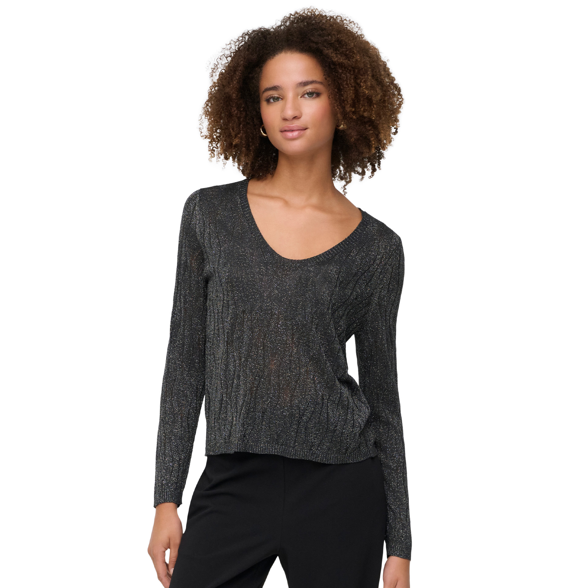 Only Camisola Mella Glitter V-Neck Knt Ph