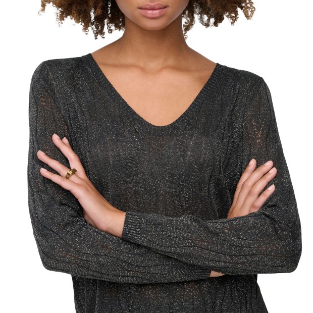 Only Camisola Mella Glitter V-Neck Knt Ph