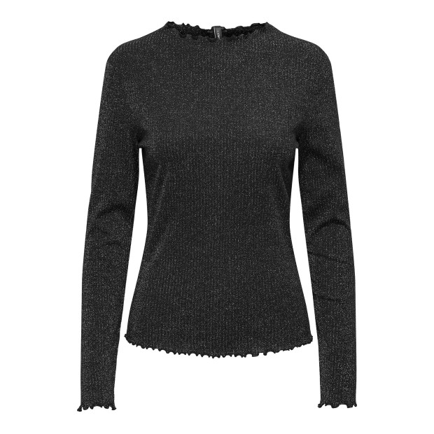 Only Camisola Emma Life Glitter Top Jrs Black Bl