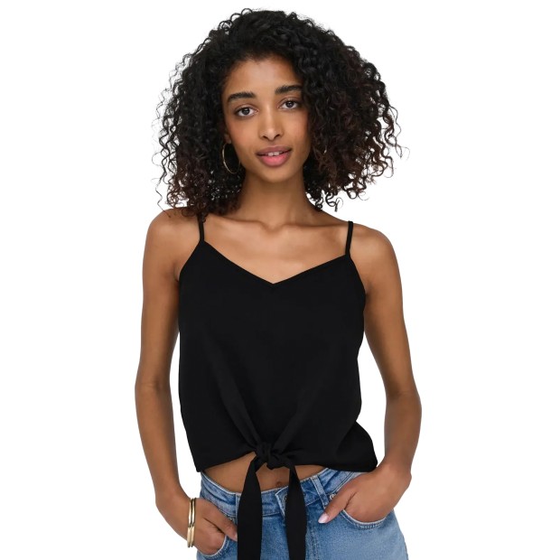 Only Onlnova Life Elite Knot Singlet Solid Black