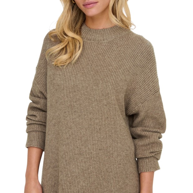 Only Onlkatia Ls Loose Rib High-neck Cc Knt Maltball