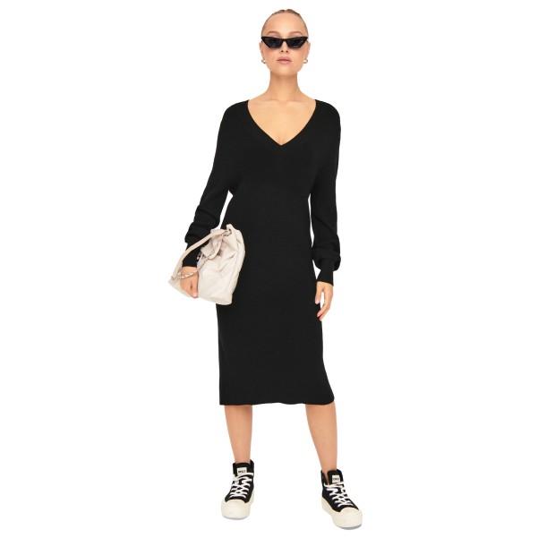 Only Vestido Katia V-neck Black