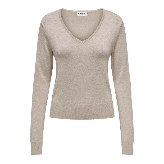 Only Camisola Venice Life Vneck Pullo Knt Whitec