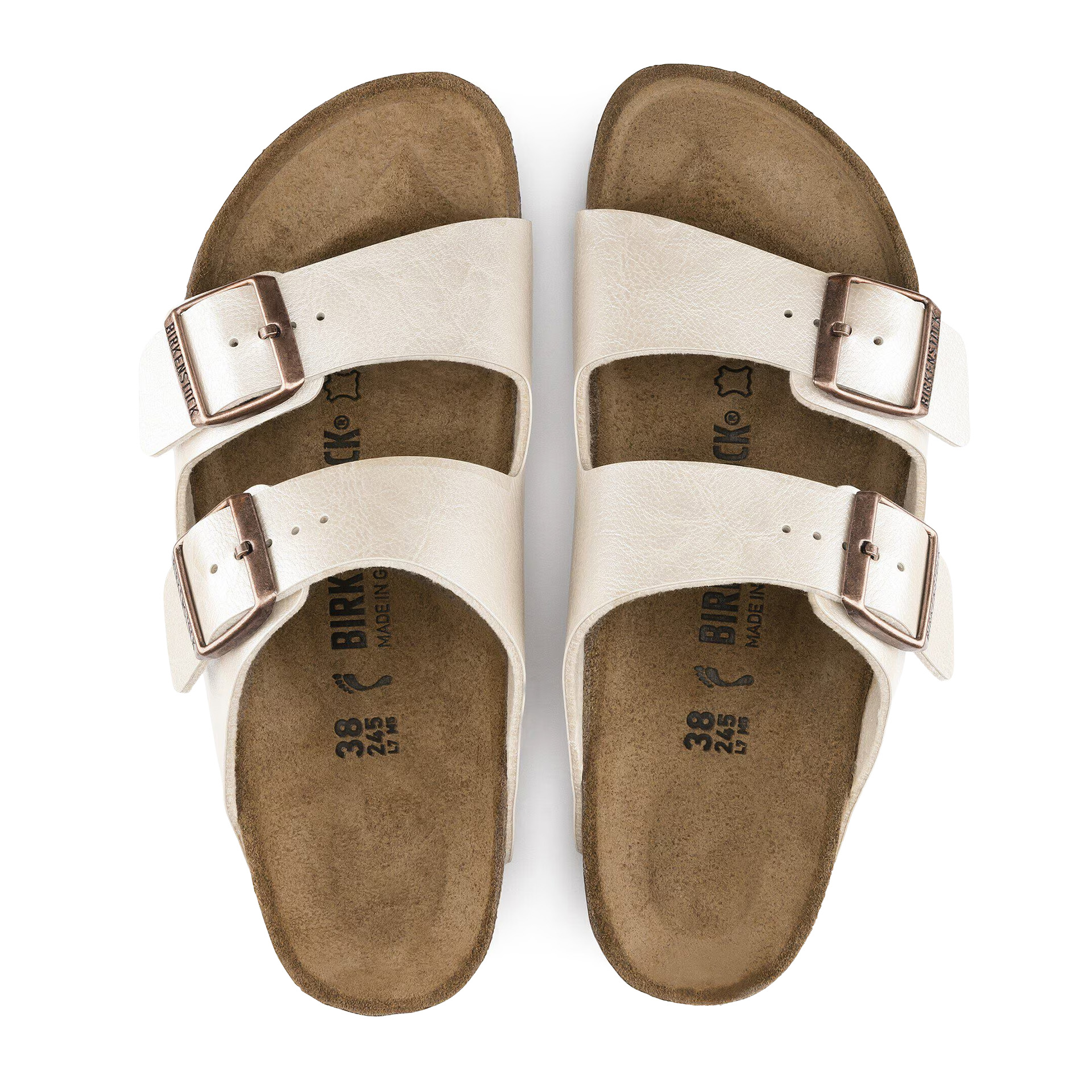Birkenstock Arizona Birko-flor Narrow Graceful Pearl White