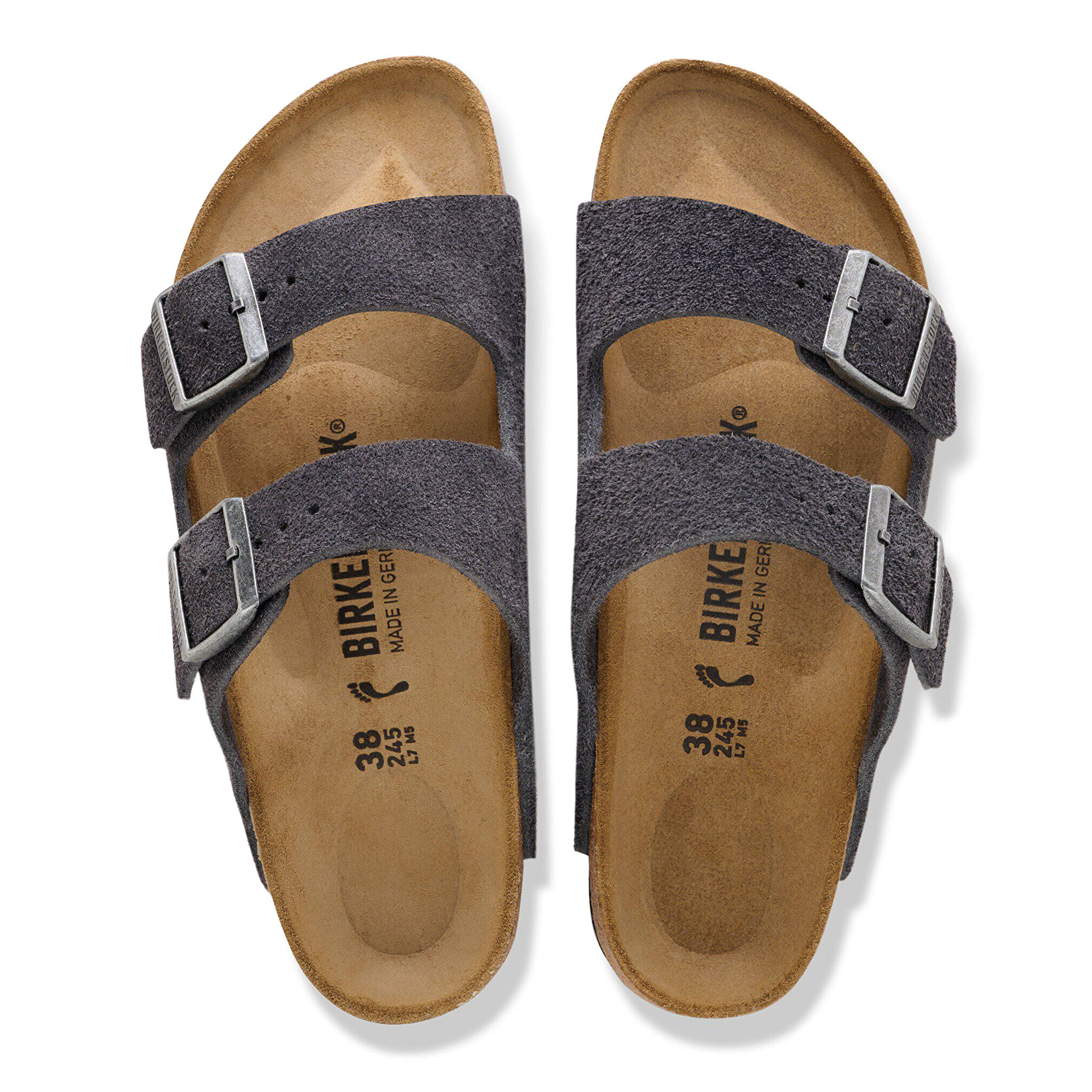 Birkenstock Arizona Suede Leather Charcoal