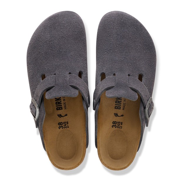 Birkenstock Boston Suede Leather Charcoal