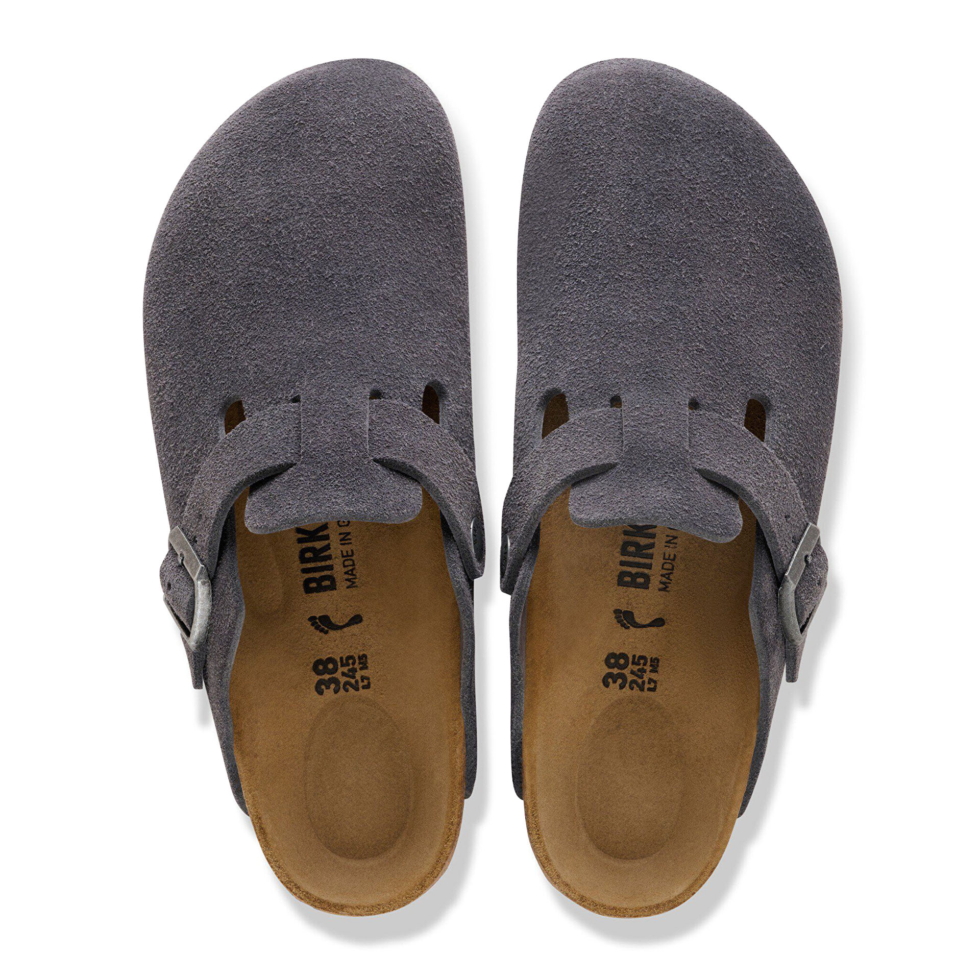 Birkenstock Boston Suede Leather Charcoal