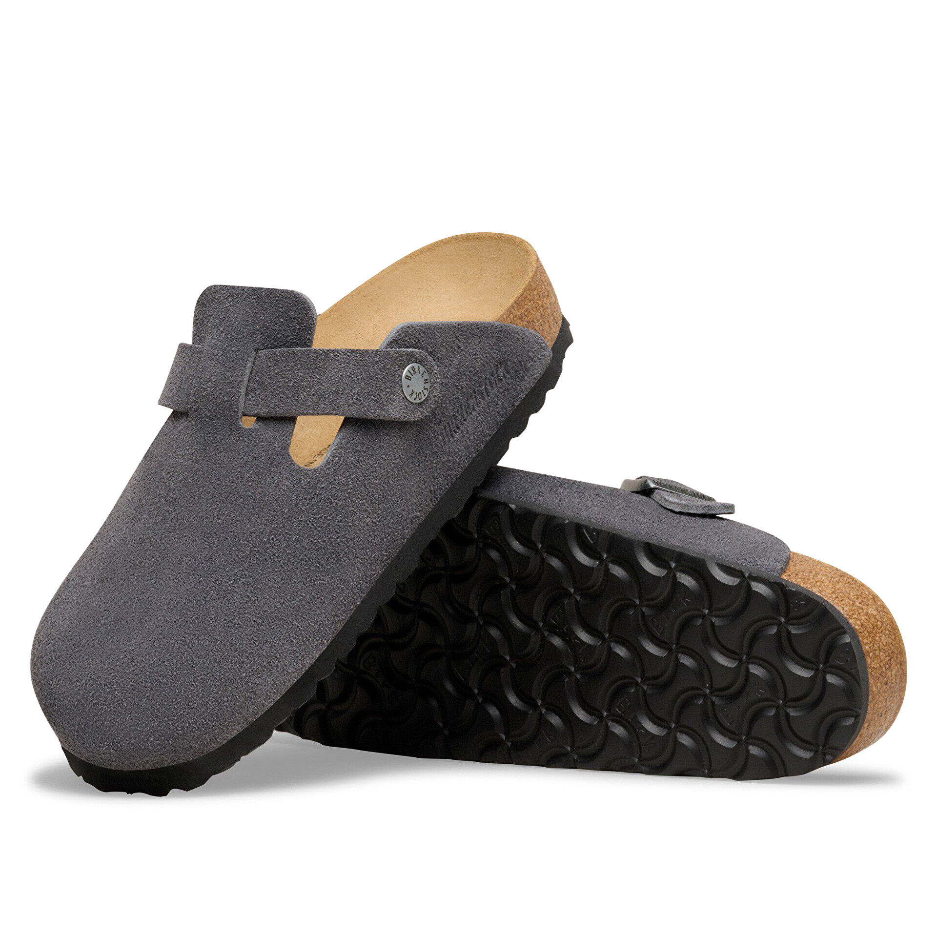 Birkenstock Boston Suede Leather Charcoal