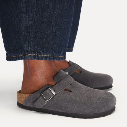 Birkenstock Boston Suede Leather Charcoal