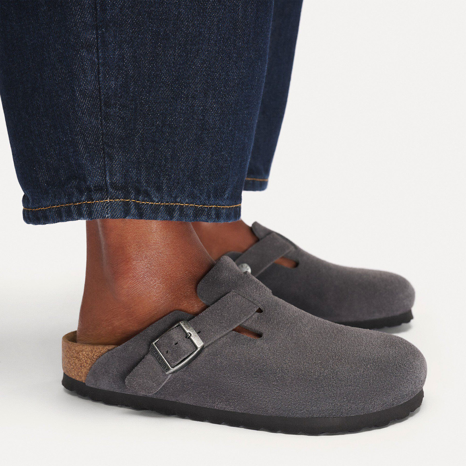 Birkenstock Boston Suede Leather Charcoal