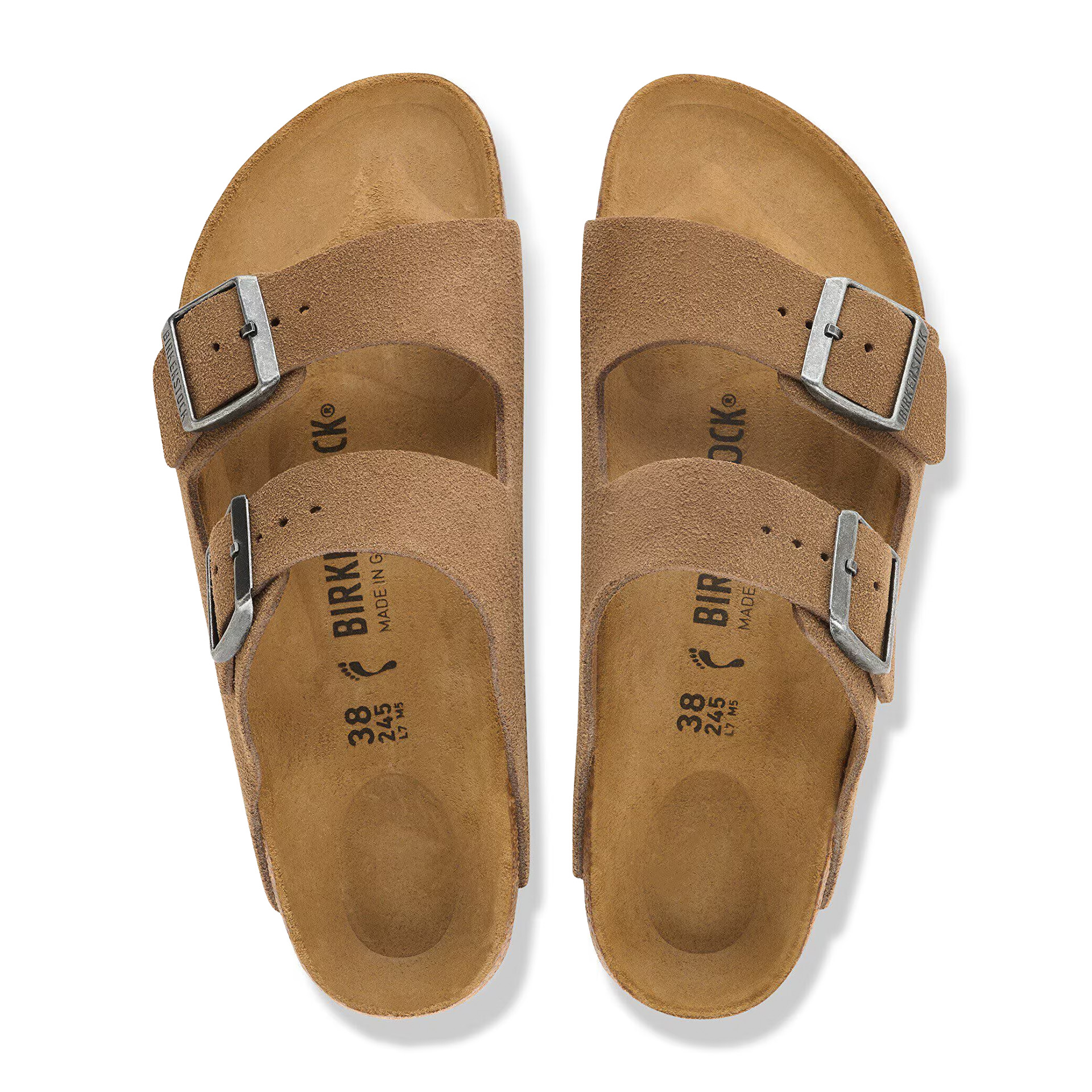 Birkenstock Arizona Suede Leather Narrow Dark Tea